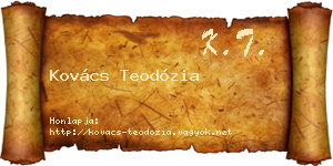 Kovács Teodózia névjegykártya