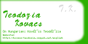 teodozia kovacs business card